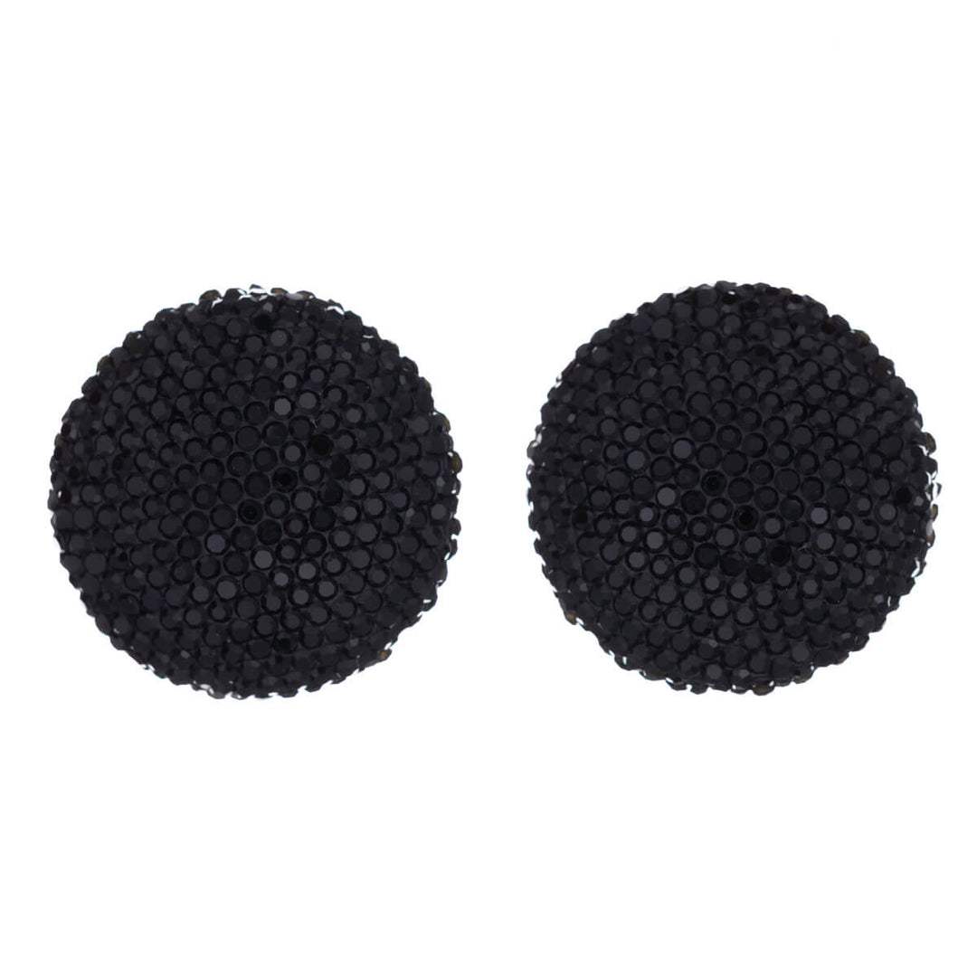 Glittery big round earrings