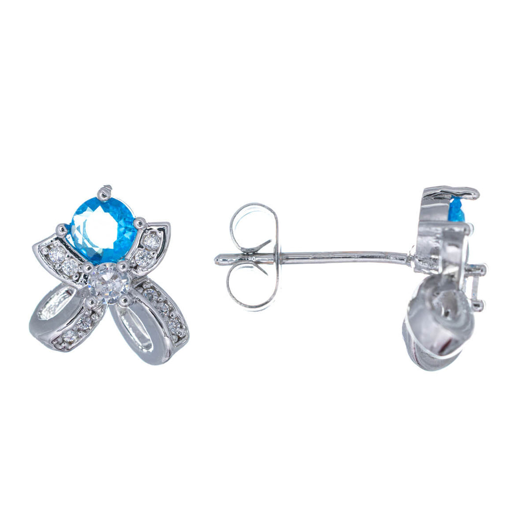 Bow earrings with stone (316L steel)