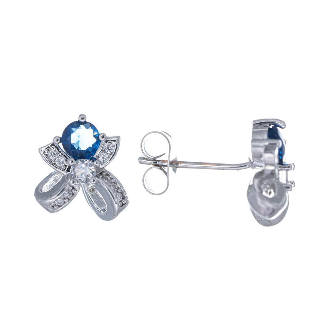 Bow earrings with stone (316L steel)