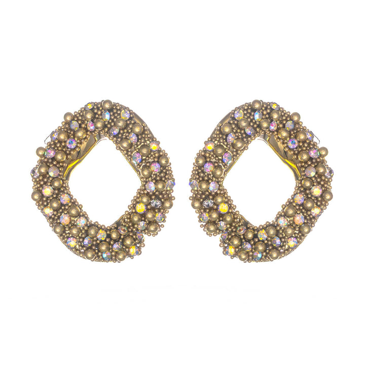 Sparkling oval earrings