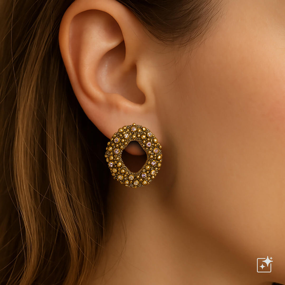 Sparkling oval earrings