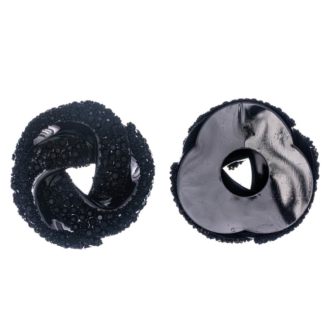 Large sparkling knot earrings