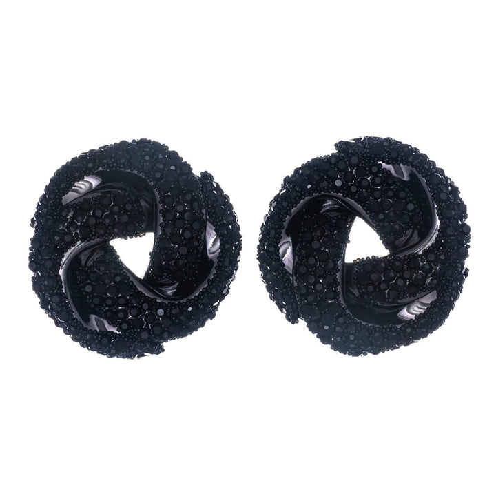 Large sparkling knot earrings