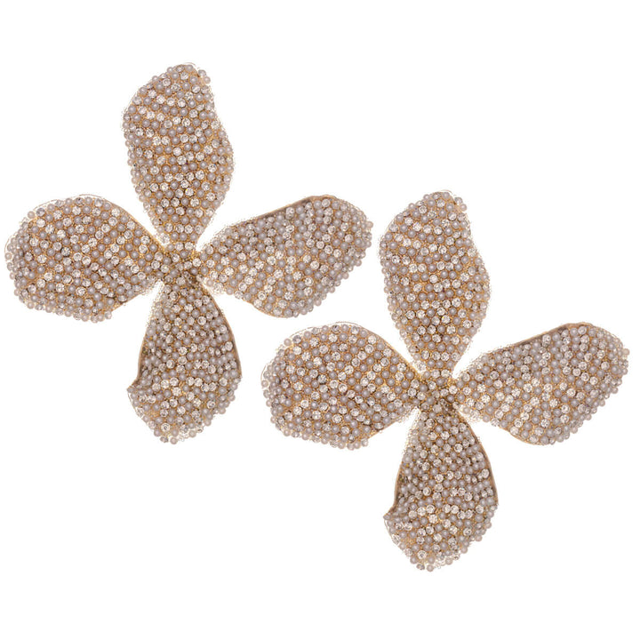 Large sparkling flower earrings