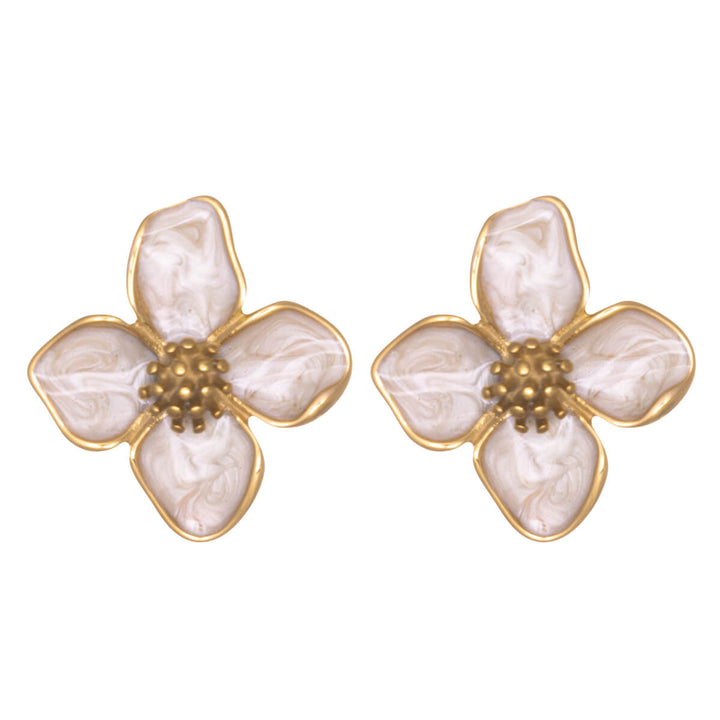 Flower earrings made of surgical steel (gold-plated 316L)