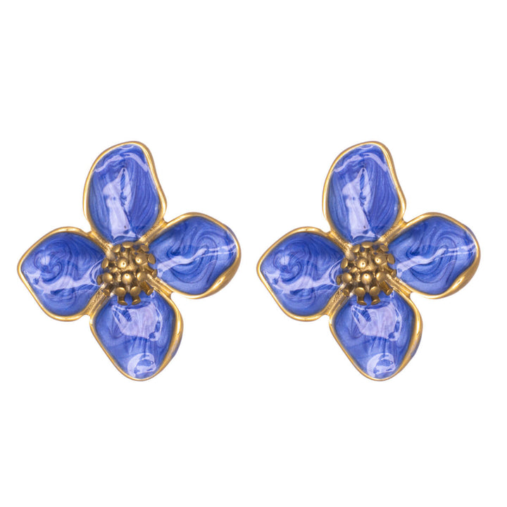 Flower earrings made of surgical steel (gold-plated 316L)