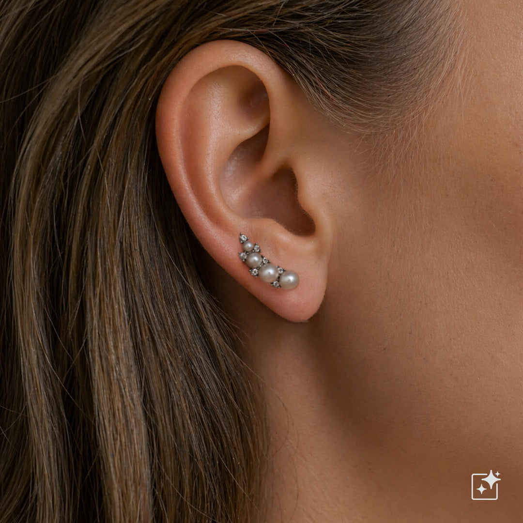 Hoop earrings with zirconia stones – surgical steel