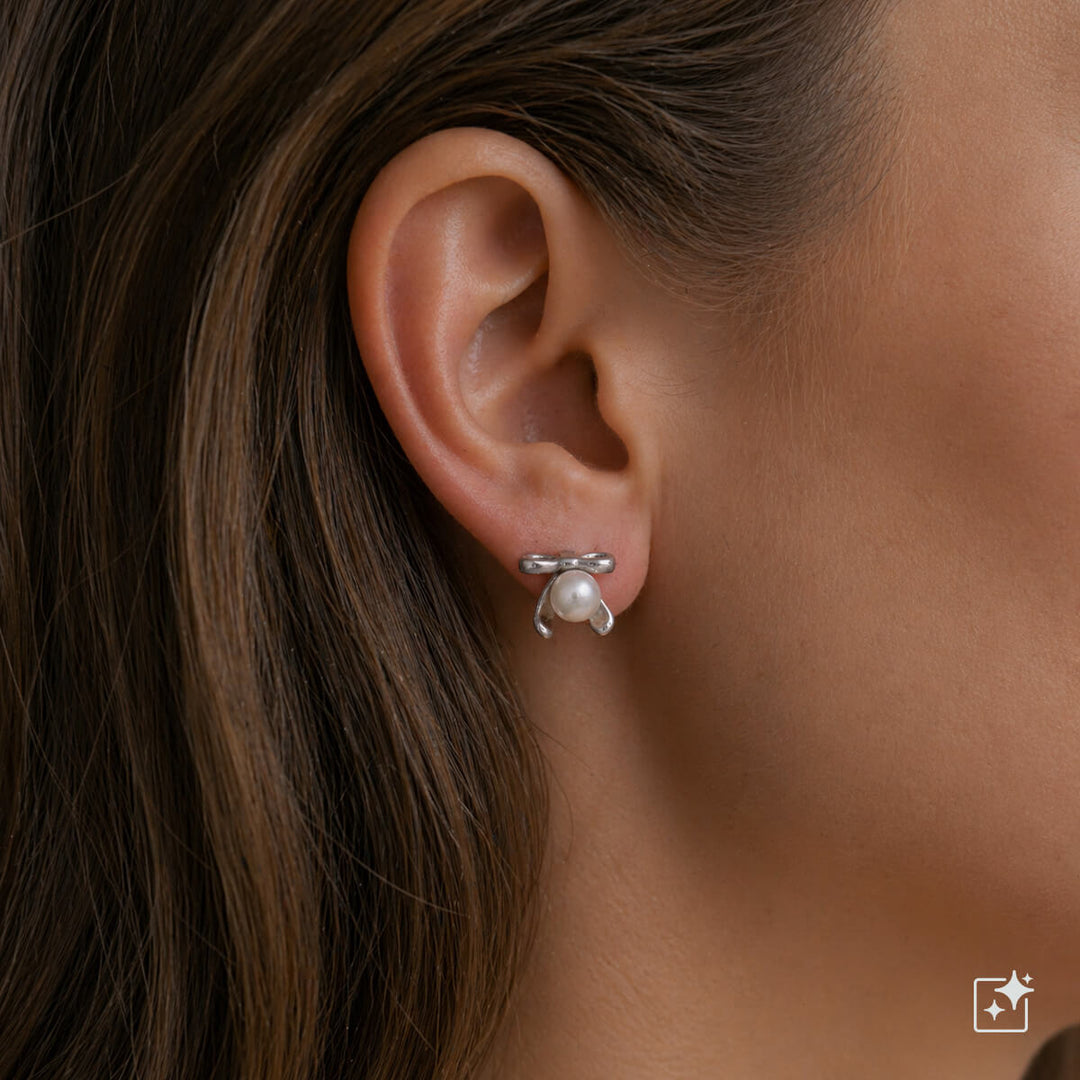 Bow tie earrings – surgical steel