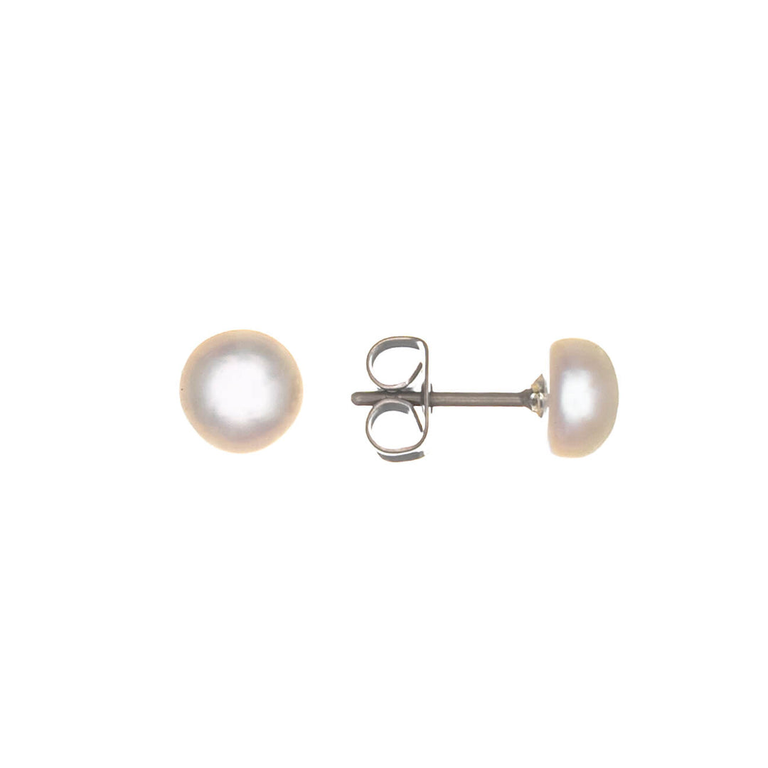 Genuine Pearl Earrings 6mm – Freshwater Pearl (Titanium G23)