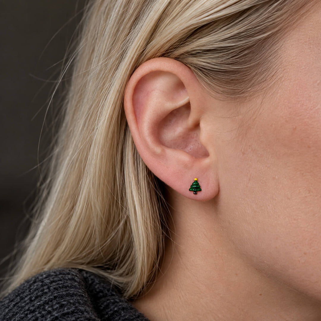 Small Christmas Tree Earrings