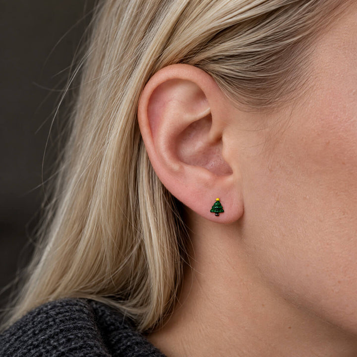 Small Christmas Tree Earrings