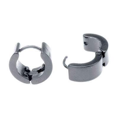Flat steel ring earring 6mm