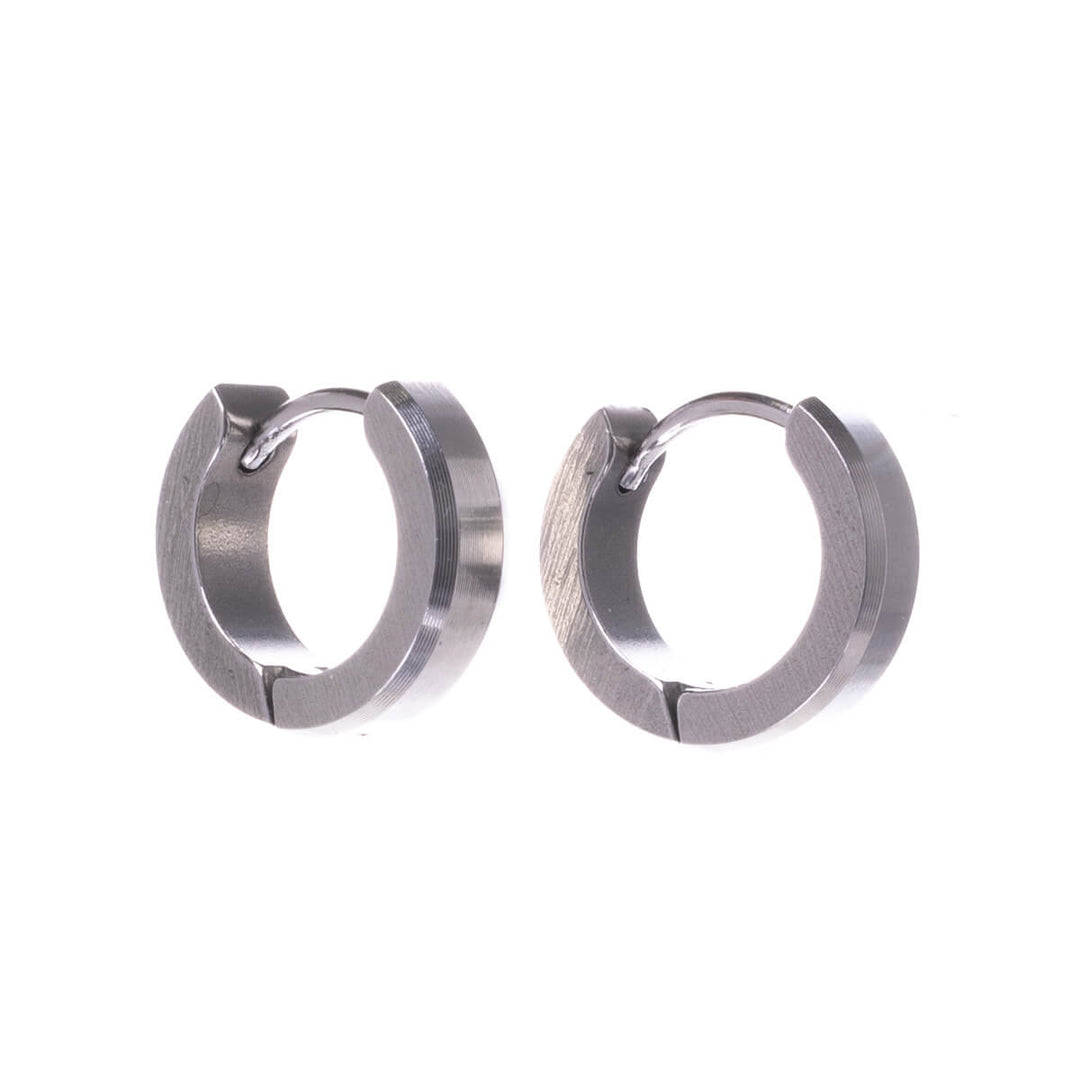 Angled steel ring earring 4mm (Steel 316L)