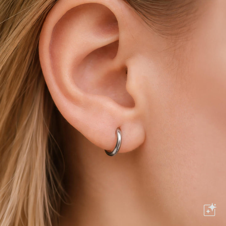 Small ear rings steel earrings 8mm (Steel 316L)