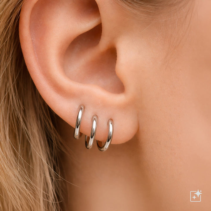 Small ear rings steel earrings 12mm (Steel 316L)