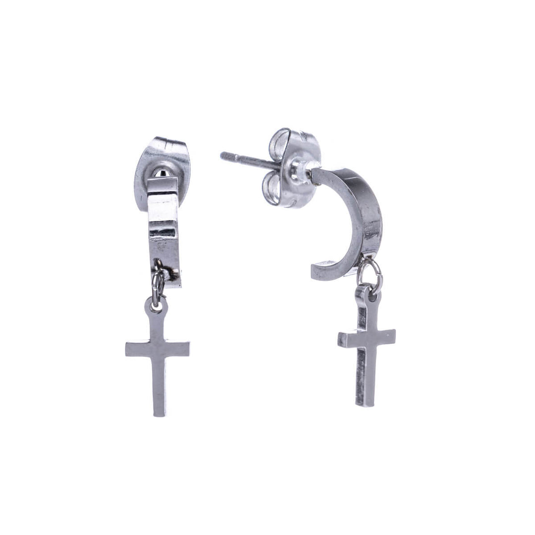 Small cross pendant earrings (Steel 316L)