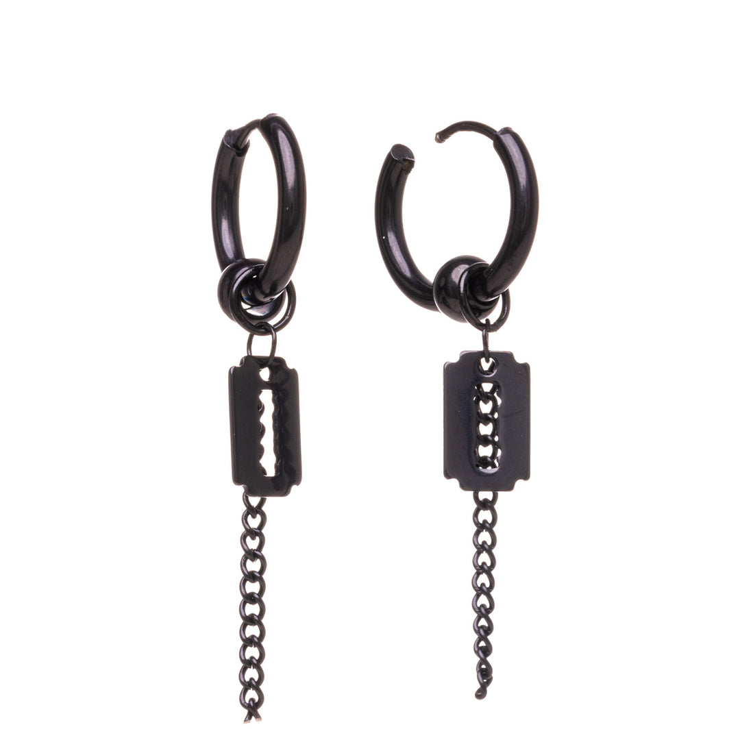 Razor blade pendant earrings ring earrings (Steel 316L)