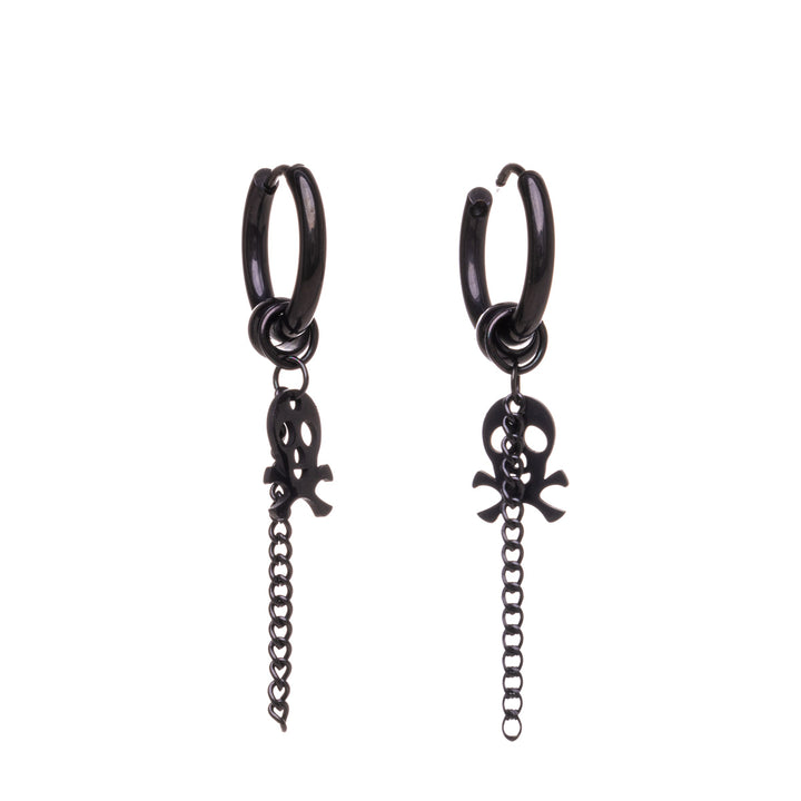 Skull pendant earrings ring earrings (Steel 316L)