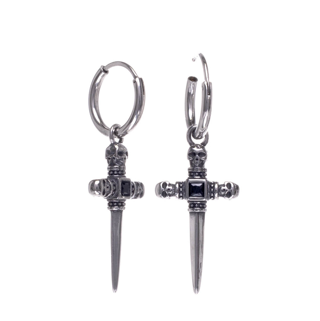 Skull dagger pendant earrings (Steel 316L)