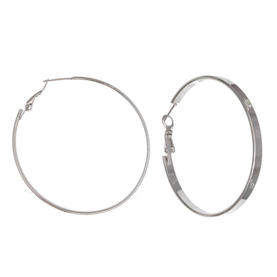 Flat steel earrings 4mm 5cm (Steel 316L)