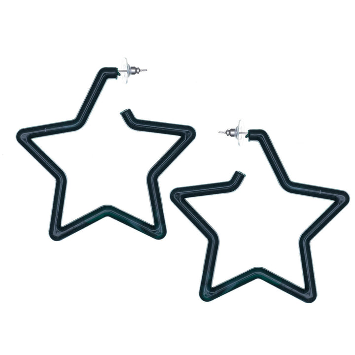 Plastic star earrings 7cm