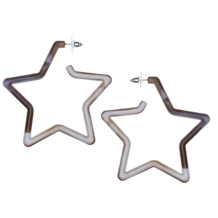 Plastic star earrings 7cm