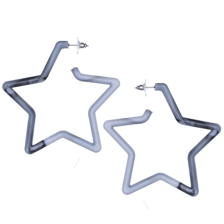 Plastic star earrings 7cm