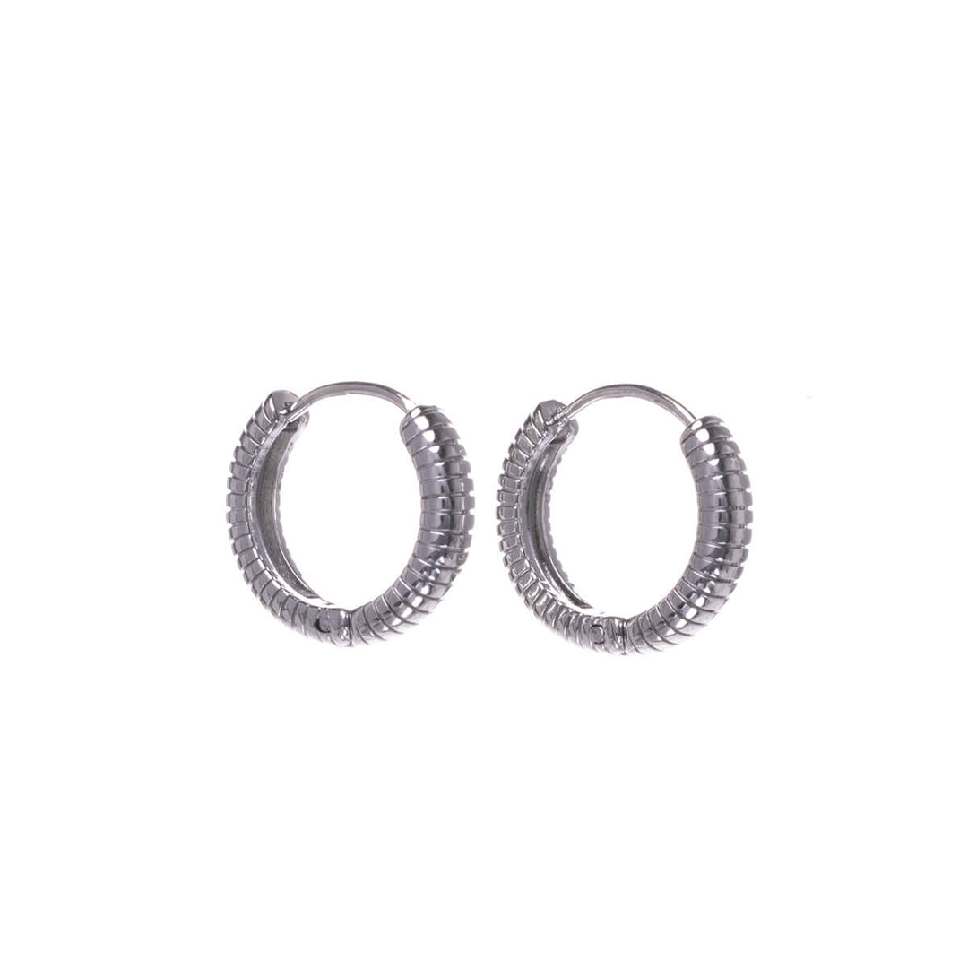 Patterned earrings steel ring earrings 4mm 11mm