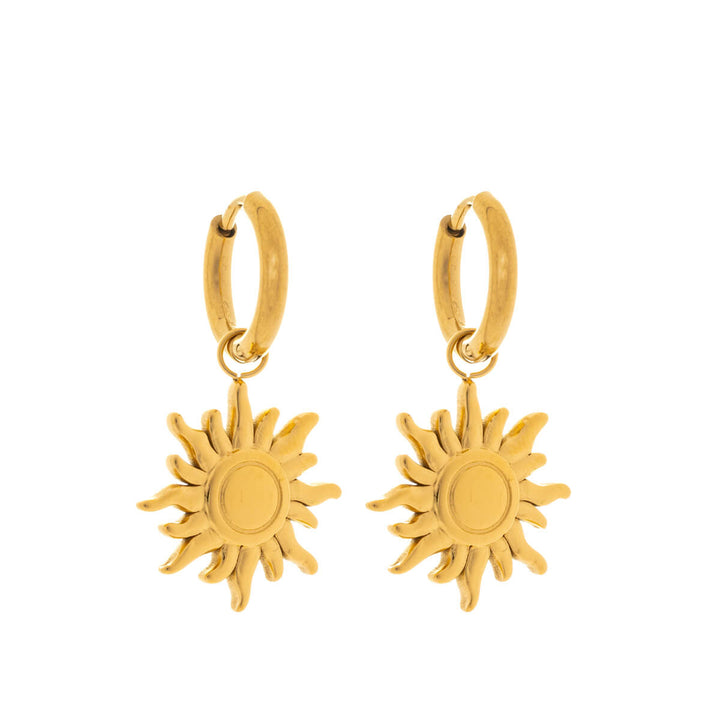 Sun pendant earrings earrings (Steel 316L)