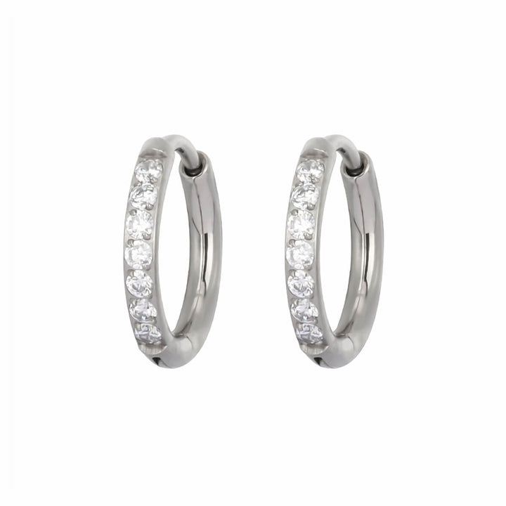 Titanium zirconia earrings 2mm (Titanium G23)