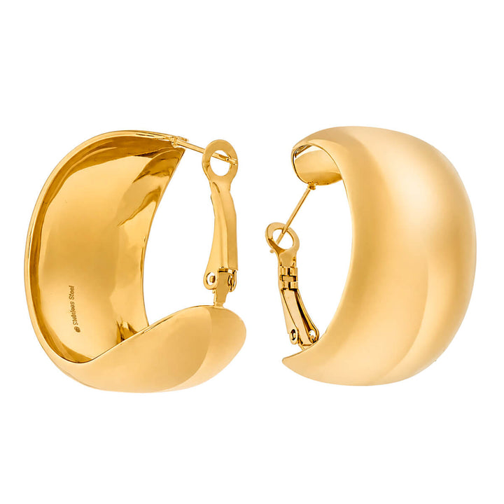 Steel wide earrings 19mm 34mm (Steel 316L)