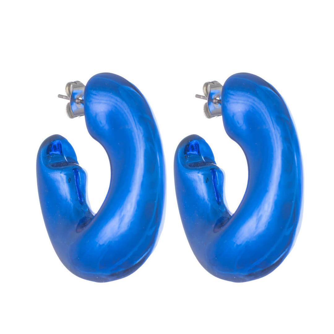 Thick shaped plastic earrings 3,5cm (Steel 316L)