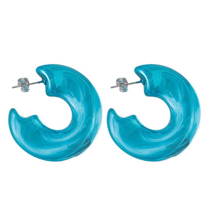 Thick shaped plastic earrings 3,5cm (Steel 316L)