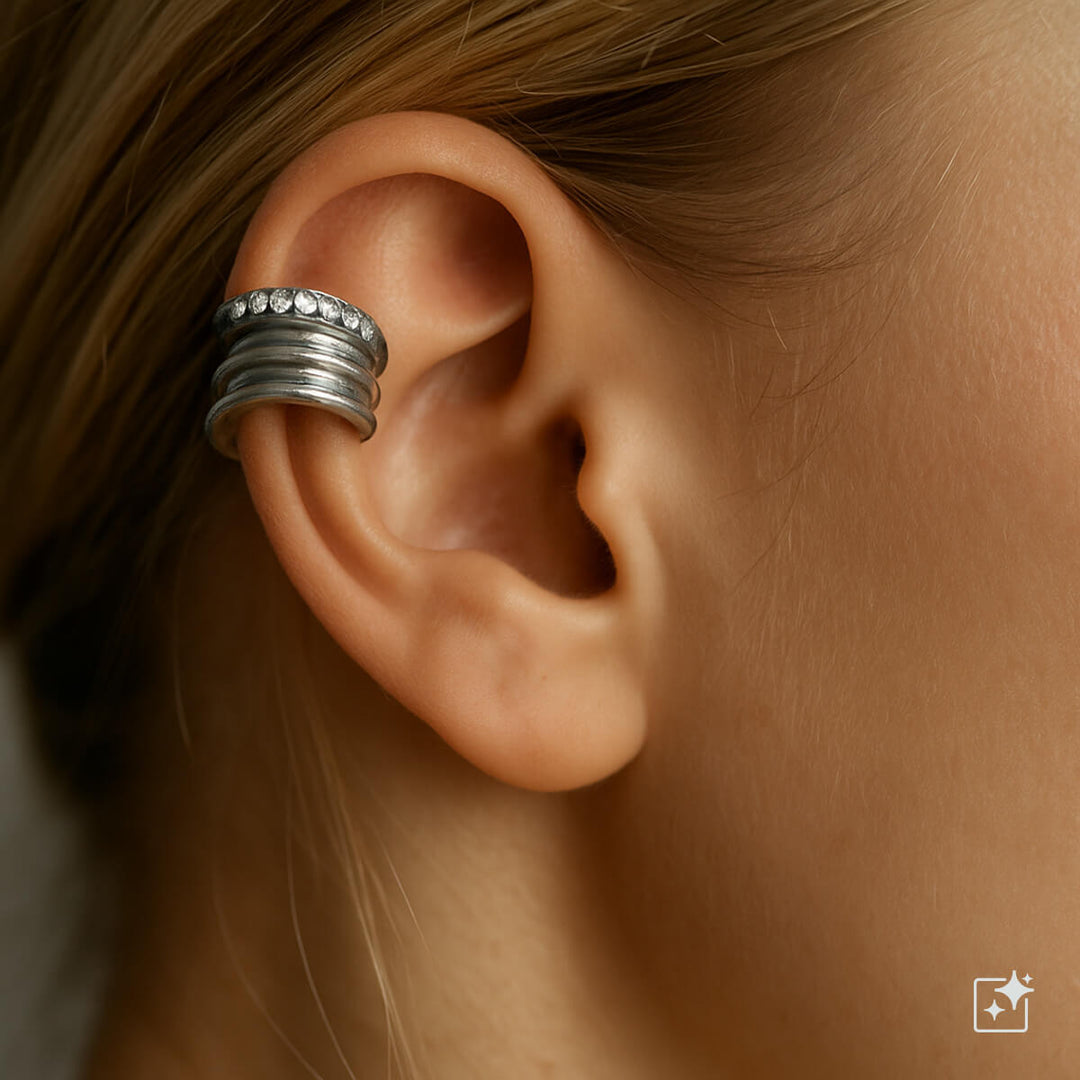 Wide stony cartilage ear cuff
