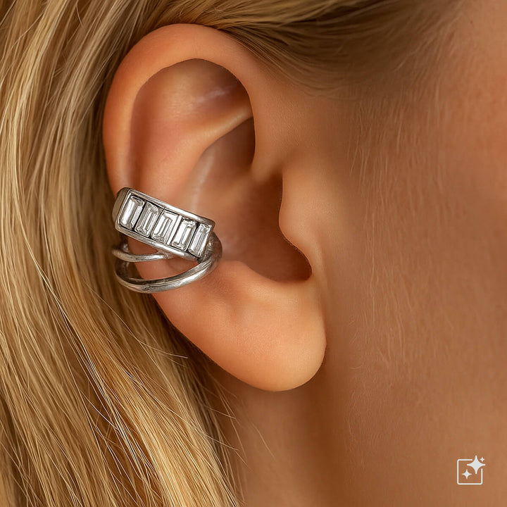 Stone beveled cartilage ear cuff