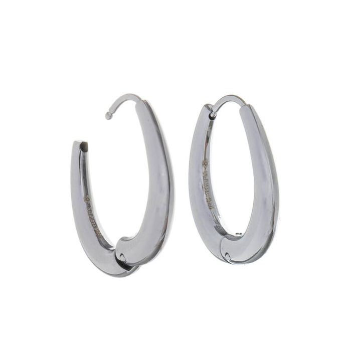 Wide oval earrings 2cm (Steel 316L)