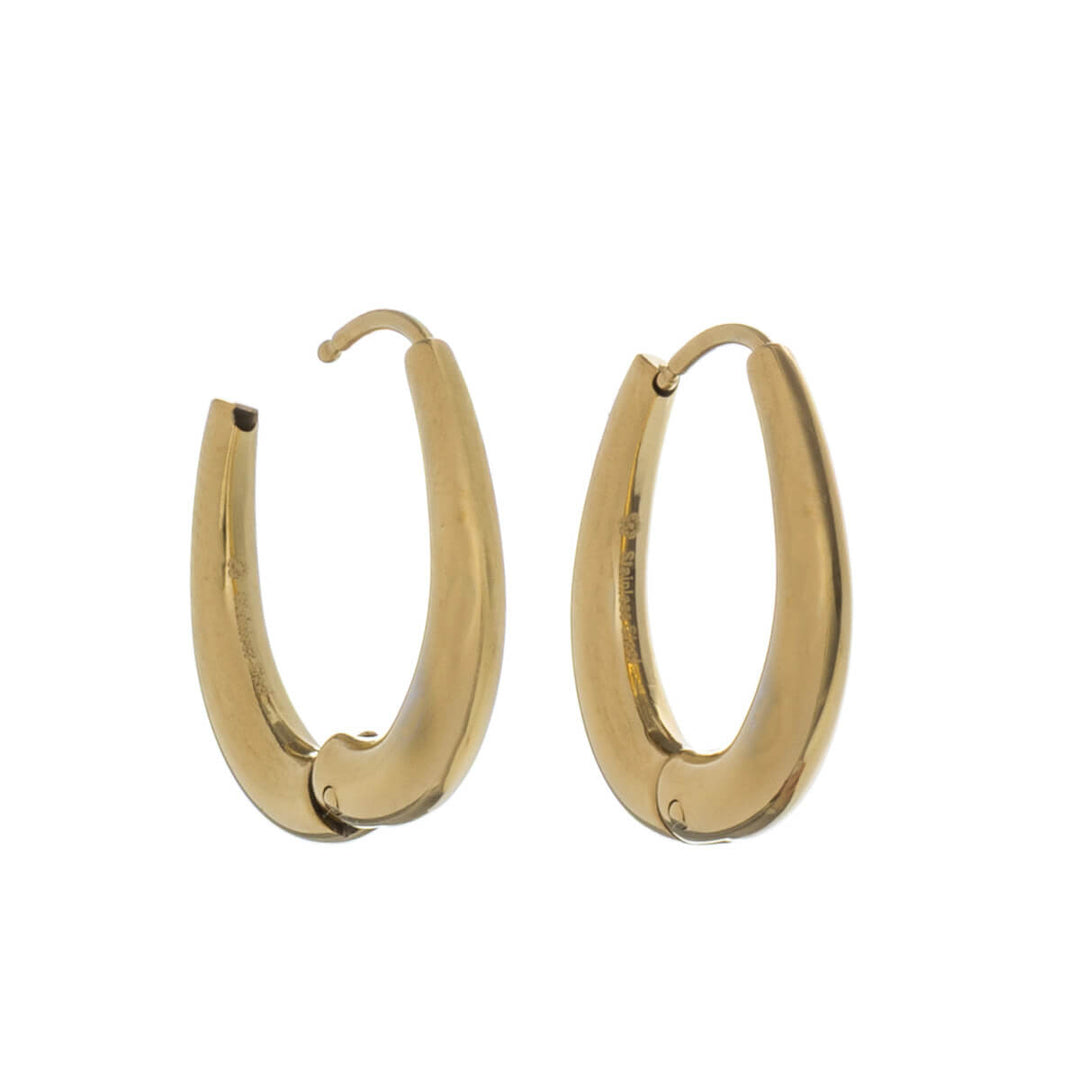 Wide oval earrings 2cm (Steel 316L)