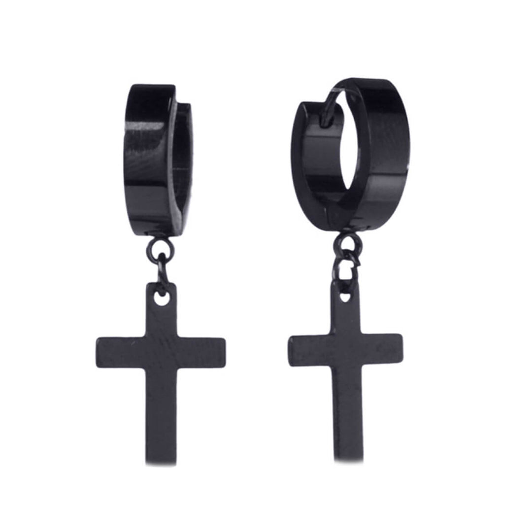 Steel ring cross earring (Steel 316L)