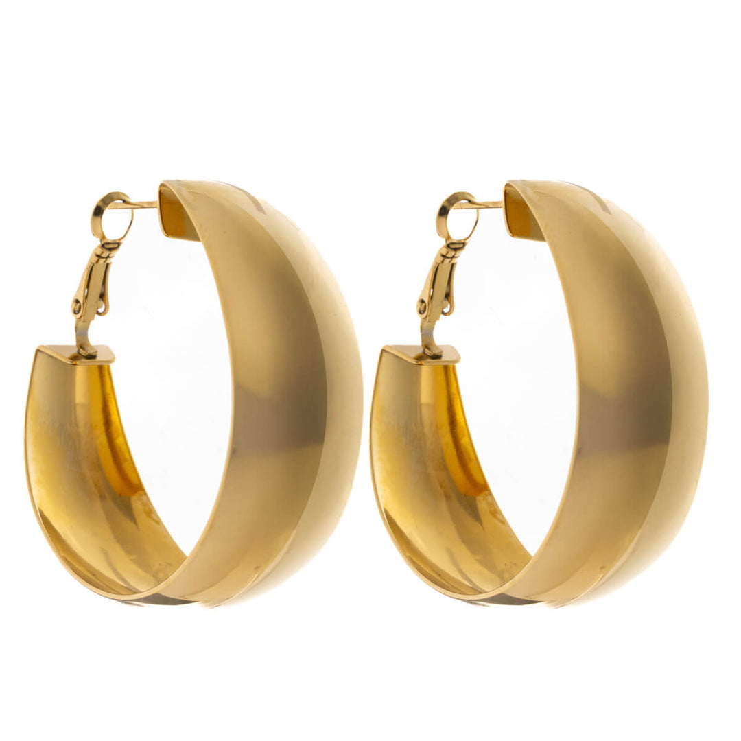 Steel wide earrings 4cm (Steel 316L)