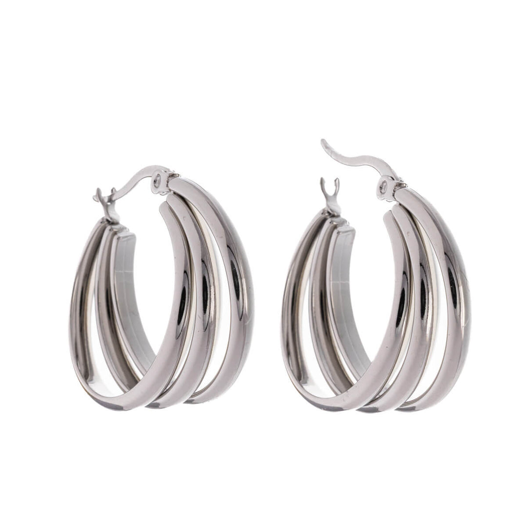 Three row earrings 2.7cm (Steel 316L)