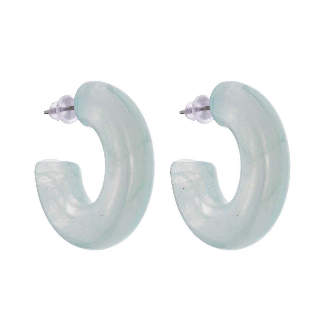 Marble-patterned plastic earrings (316L steel)