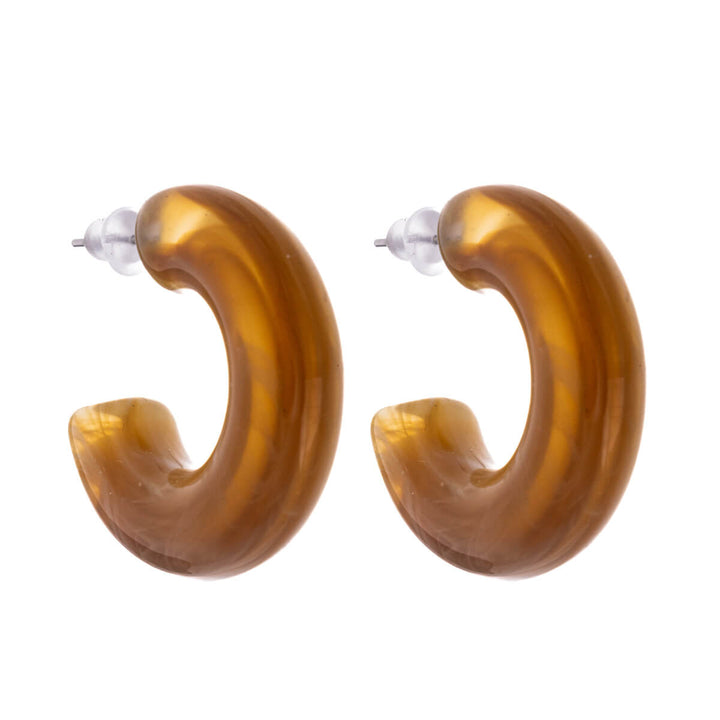 Marble-patterned plastic earrings (316L steel)