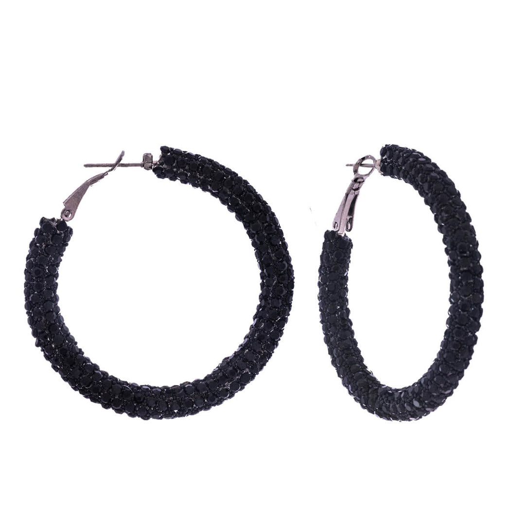 Black sparkling earrings