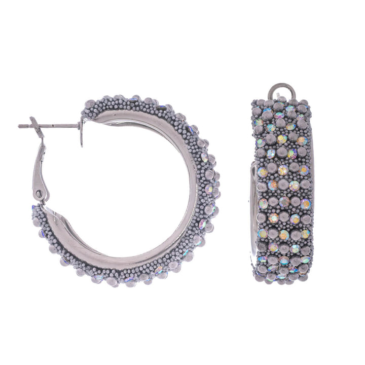 Wide sparkling earrings