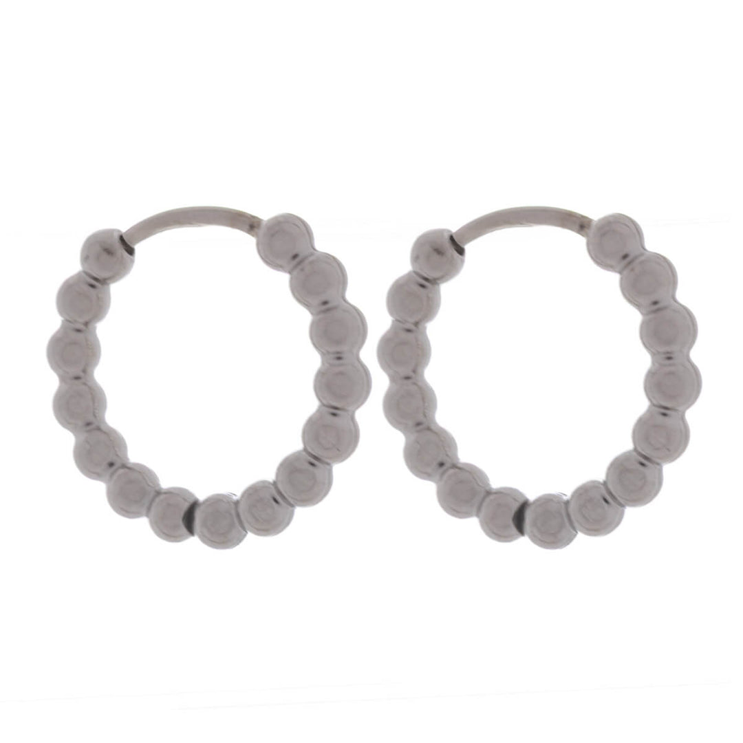Small steel pearl earrings 10mm (Steel 316L)
