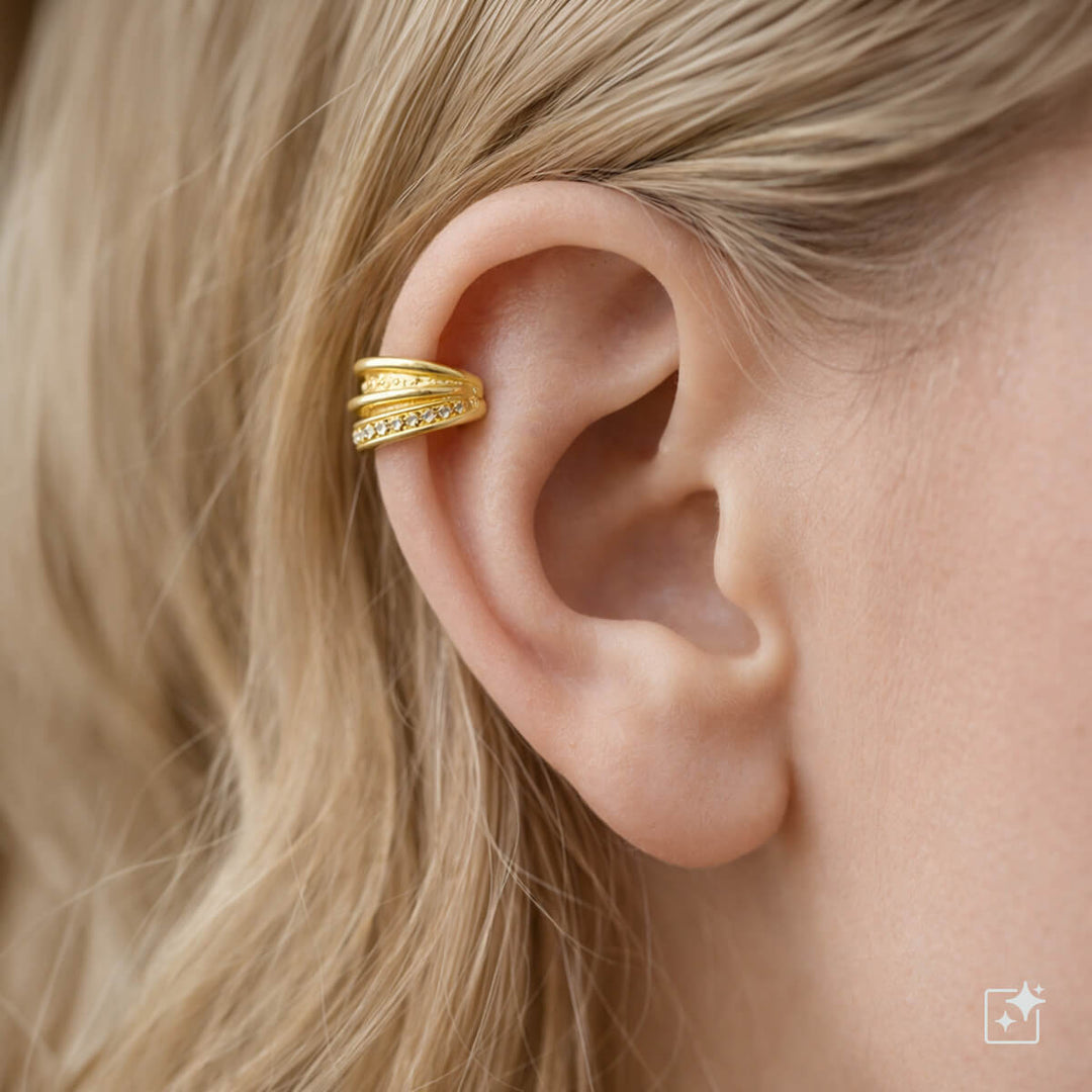 Wide zirconia cartilage ear cuff