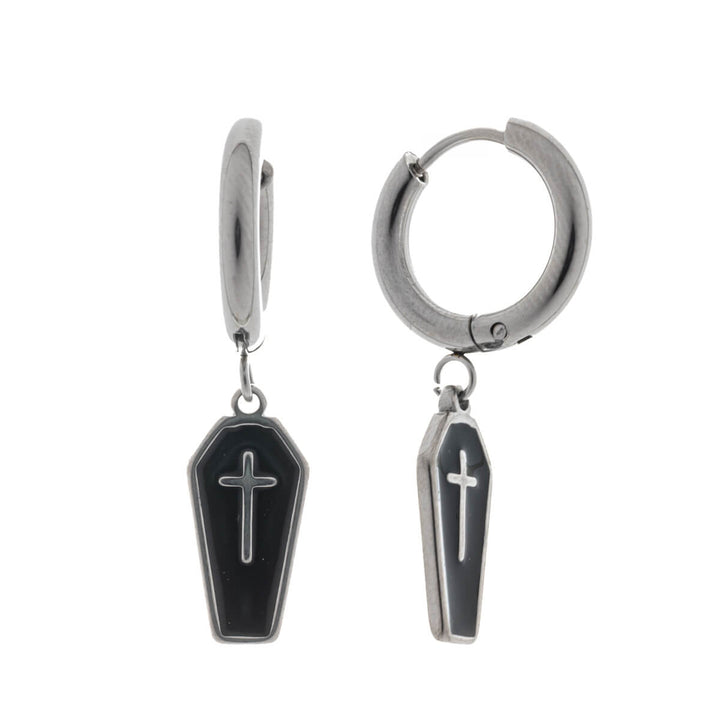 Arkkuriipus ear rings with cross – surgical steel (316L)
