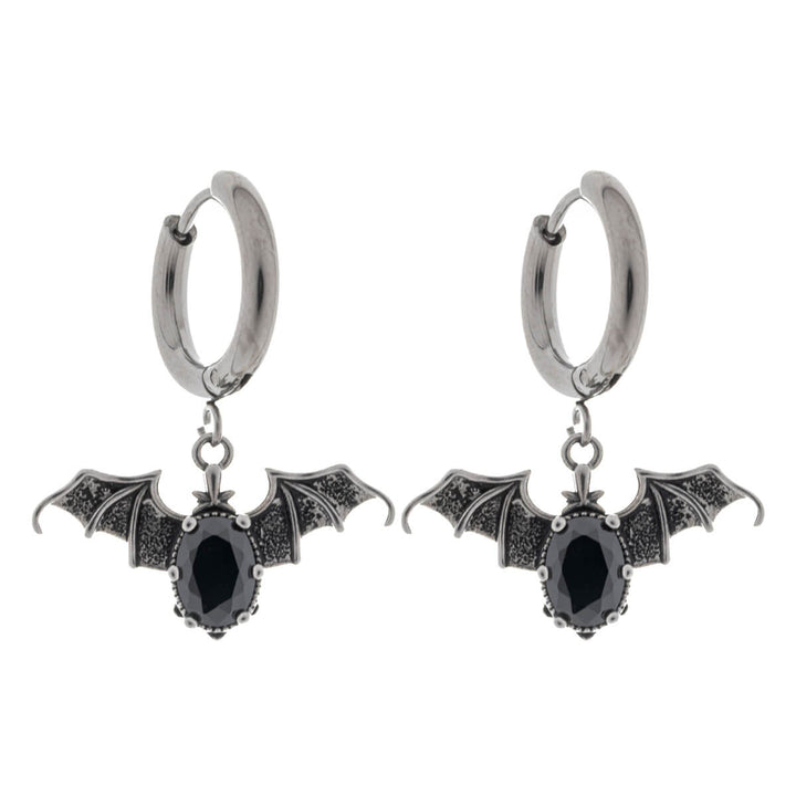 Bat ear cuffs with black stone – surgical steel (316L)