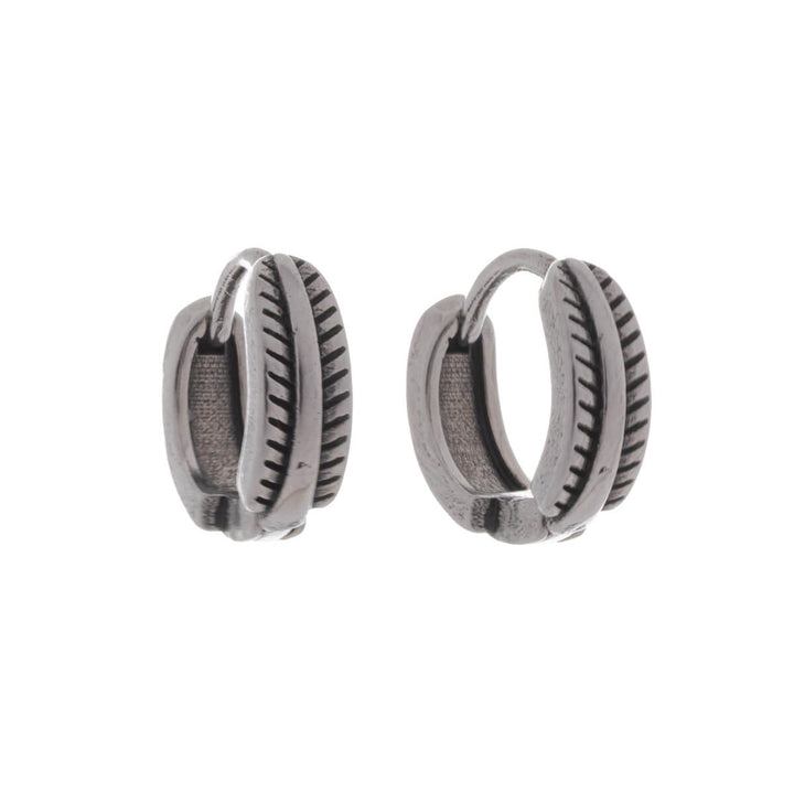 Small feather pattern ear rings 9mm – Surgical steel (316L)
