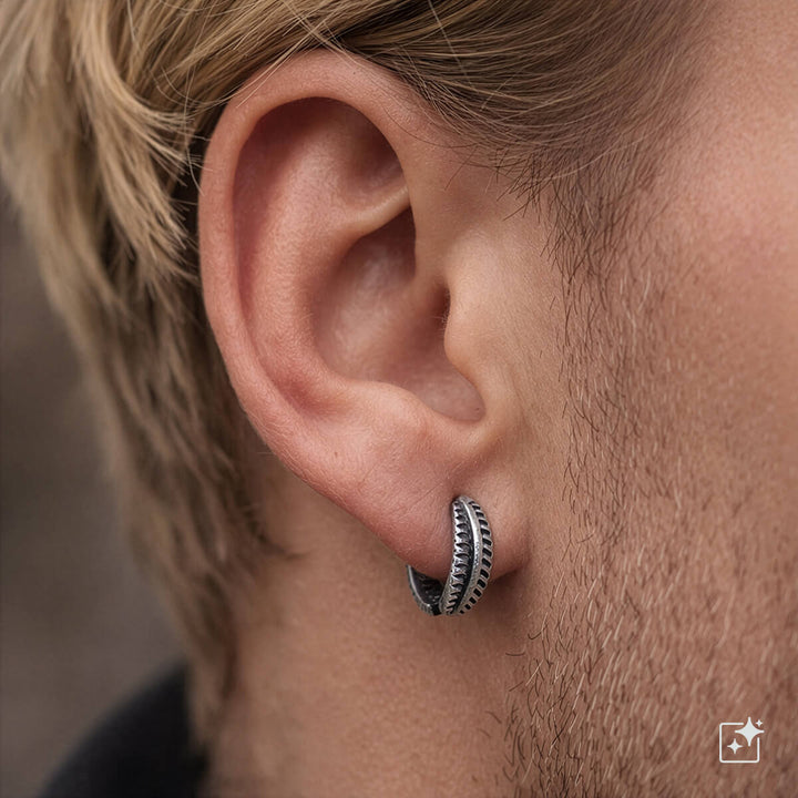 Small feather pattern ear rings 9mm – Surgical steel (316L)